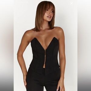 Meshki NWT Pointed Corset Top - Black
